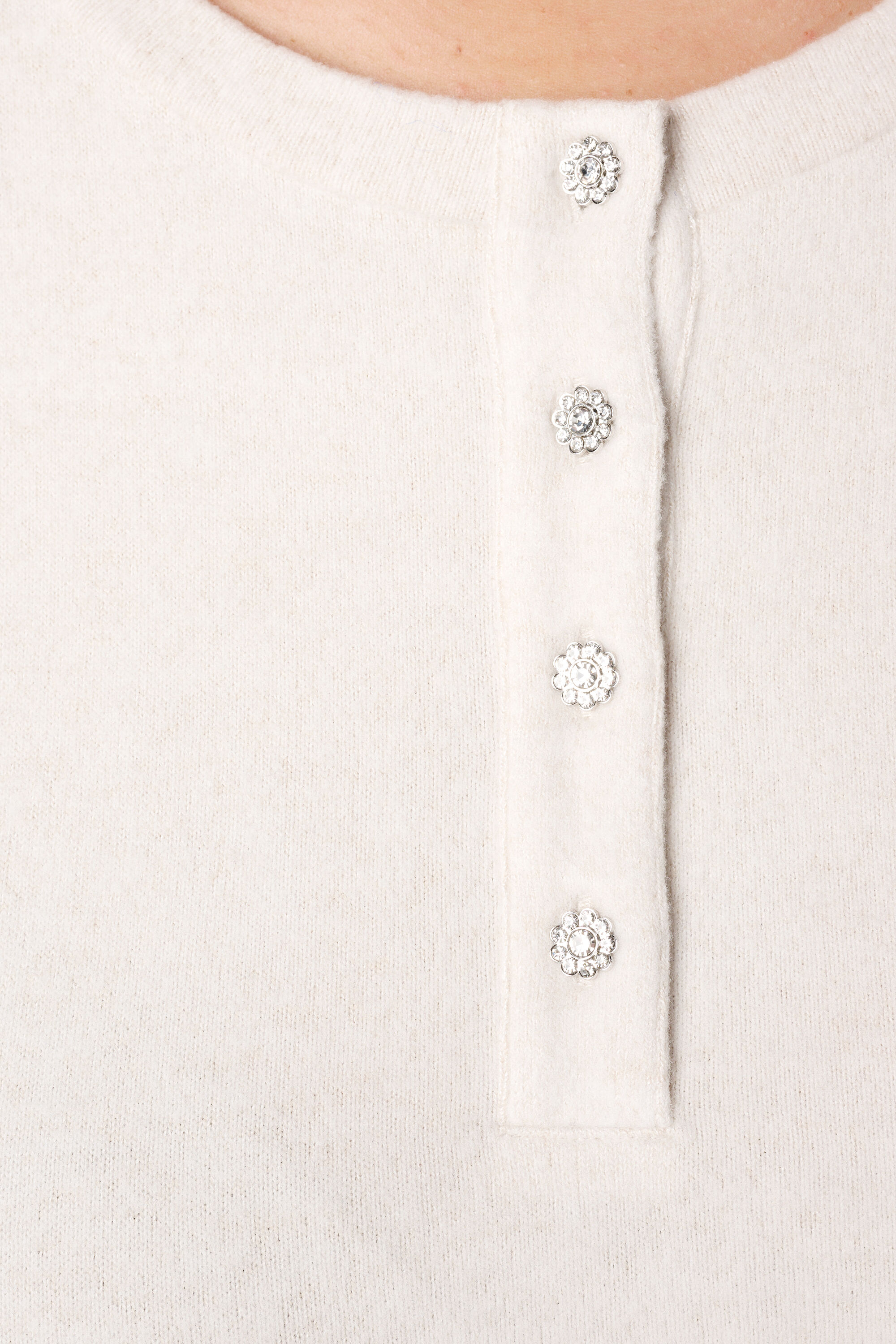 Velours trui met strass knopen image number 6