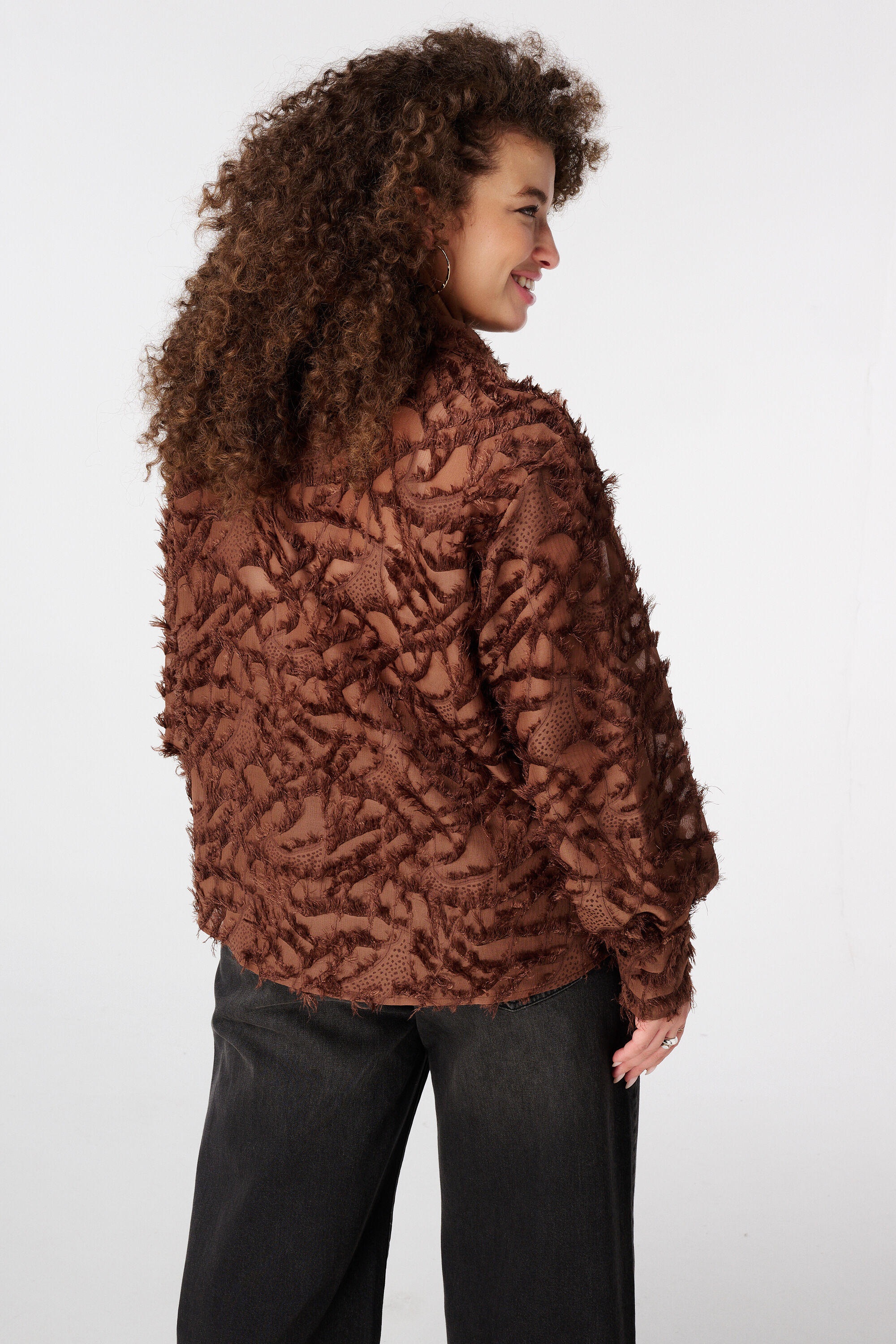 Fluffy blouse met opdruk image number 3