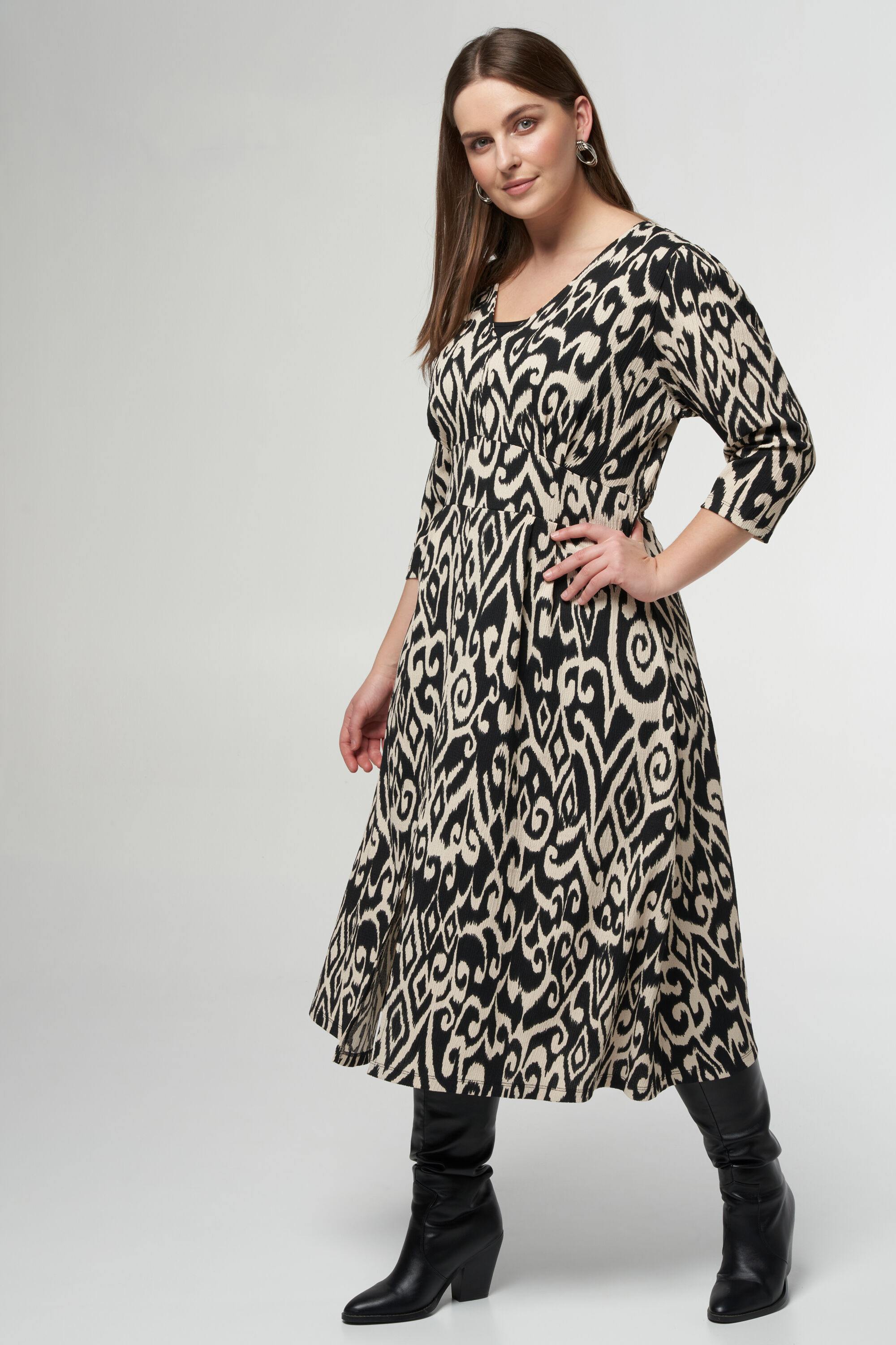 Midi jurk met print image number 6