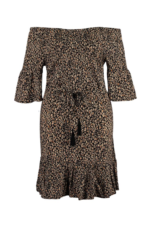 Off shoulder jurk met print image number 1