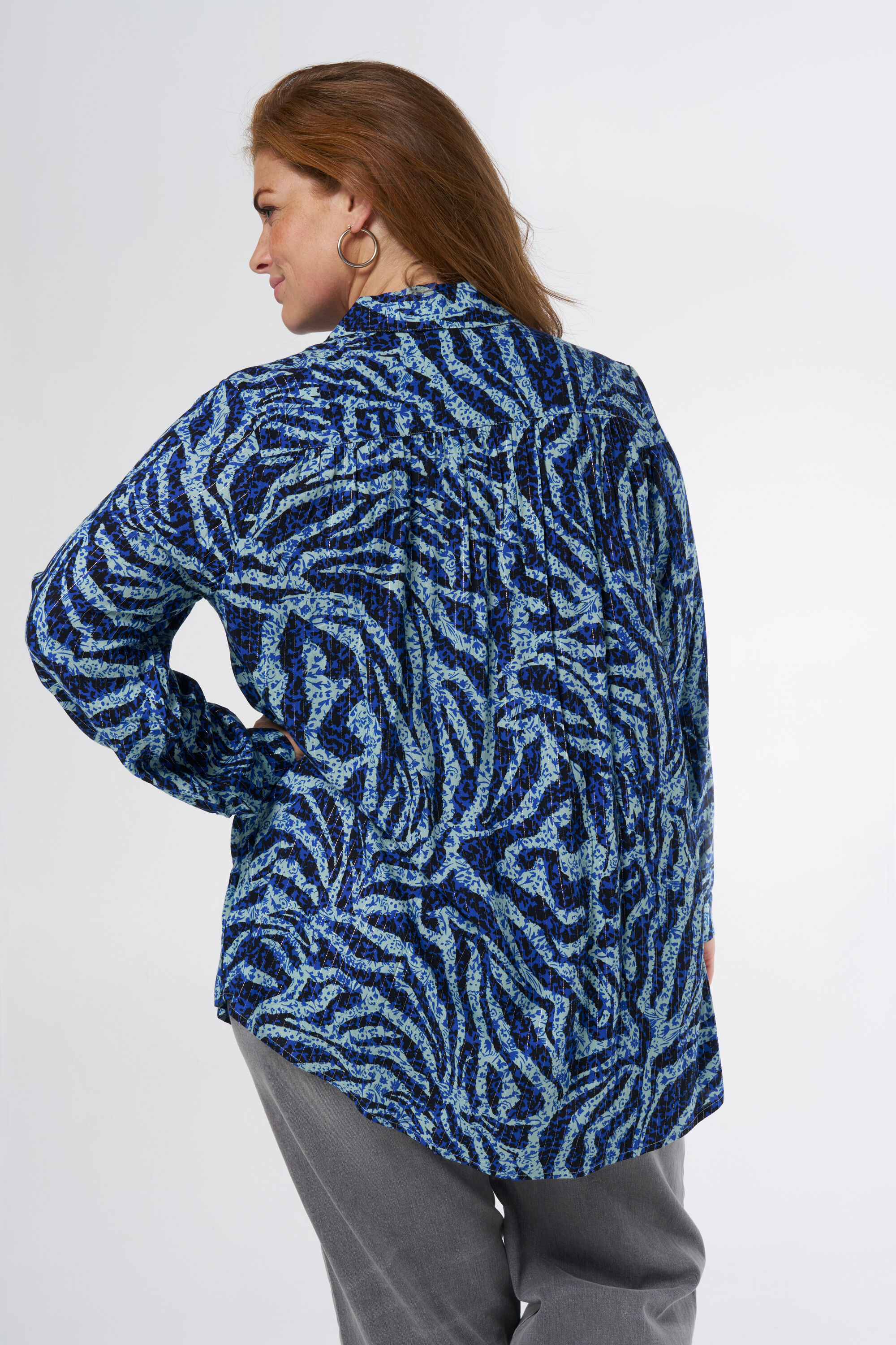 Blouse met print en lurex image number 3
