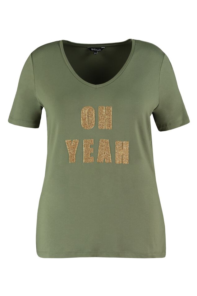 T-Shirt met glitter tekstprint image number 1