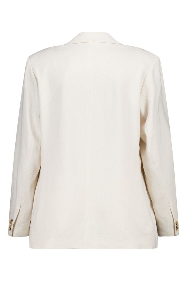 Rechtvallende blazer met linnen image number 2