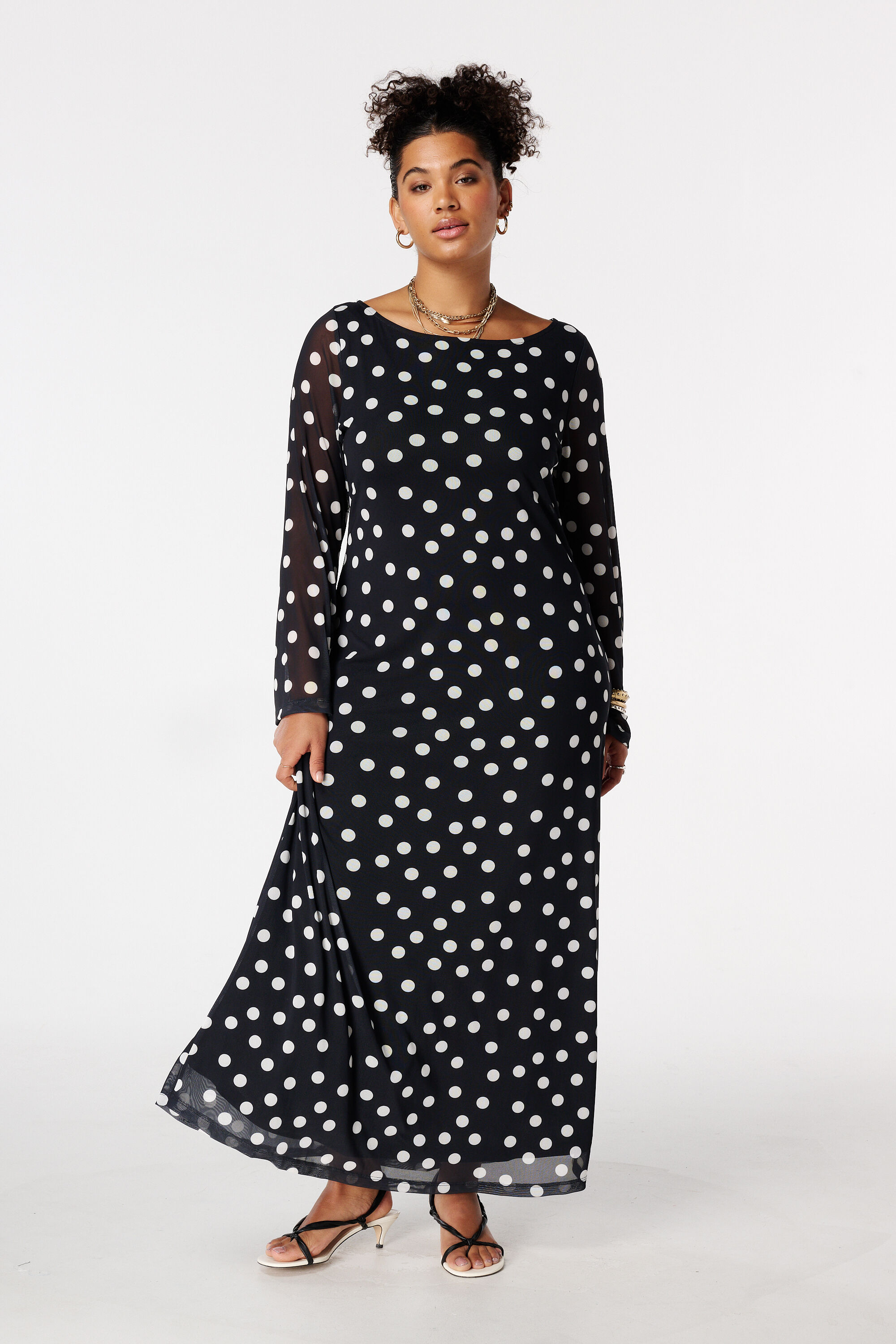 Maxi jurk van mesh
