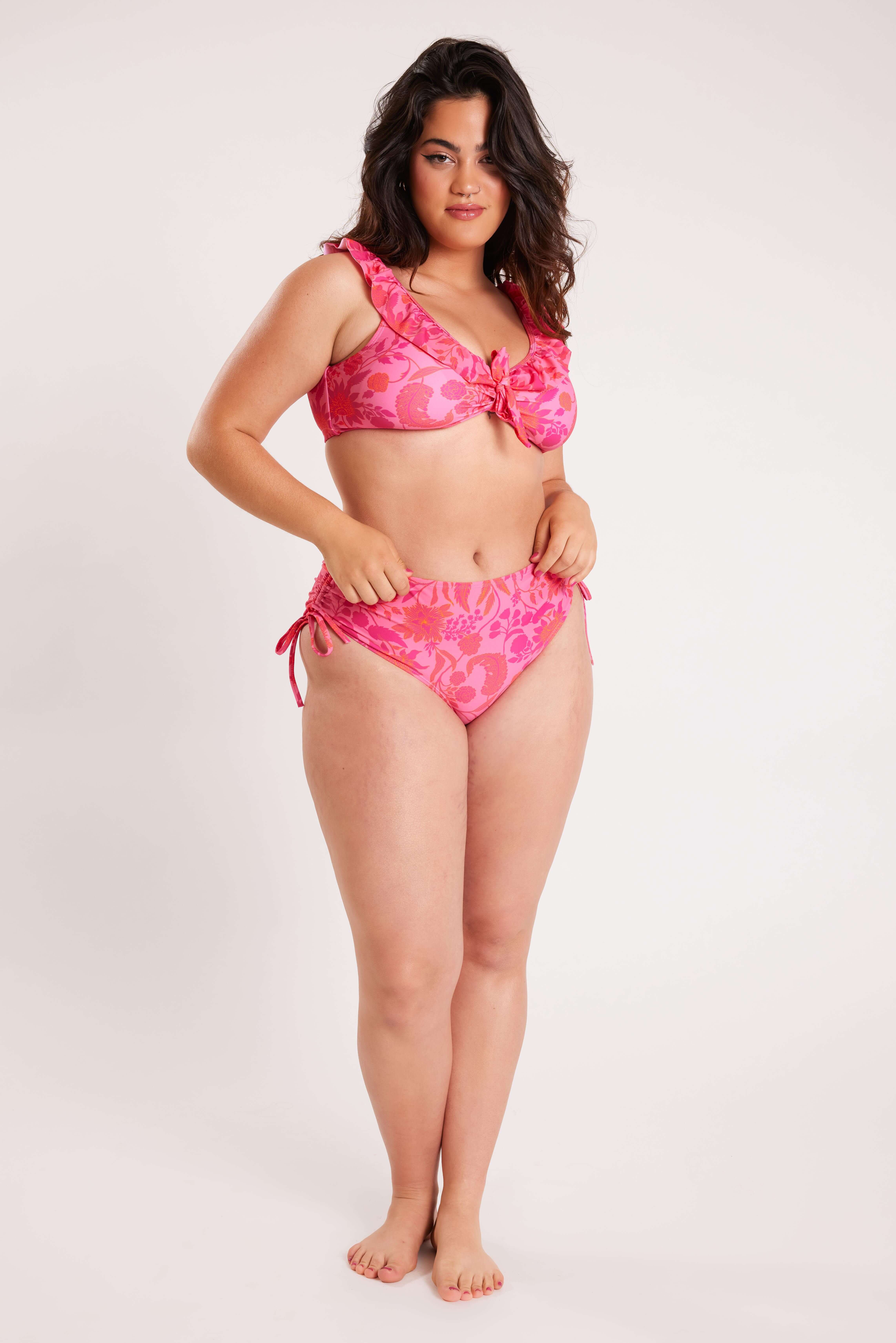 High waisted bikini broekje met print image number 7