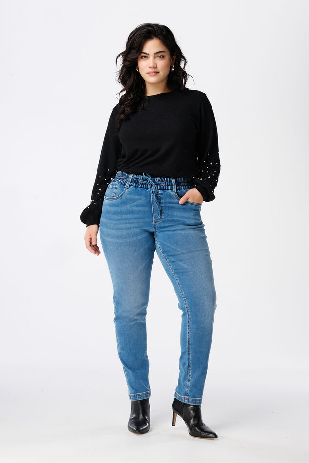 Denim jogger broek image number 0