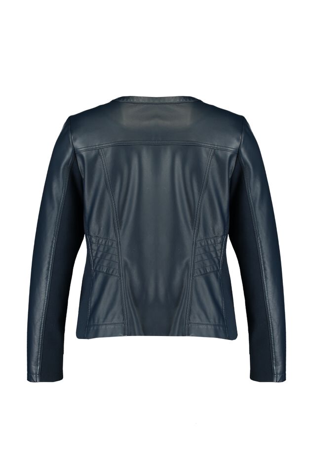 Imitatieleren jasje met ronde halslijn image number 2