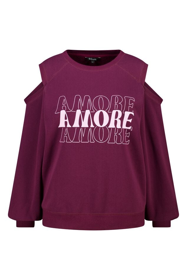 Sweater met cut-out schouder image number 1