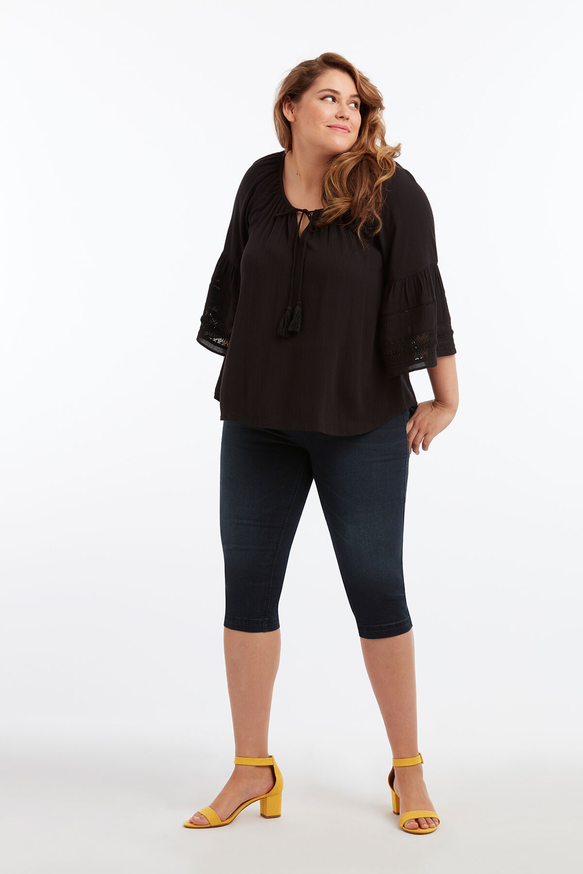 Blouse met trompetmouwen image number 4