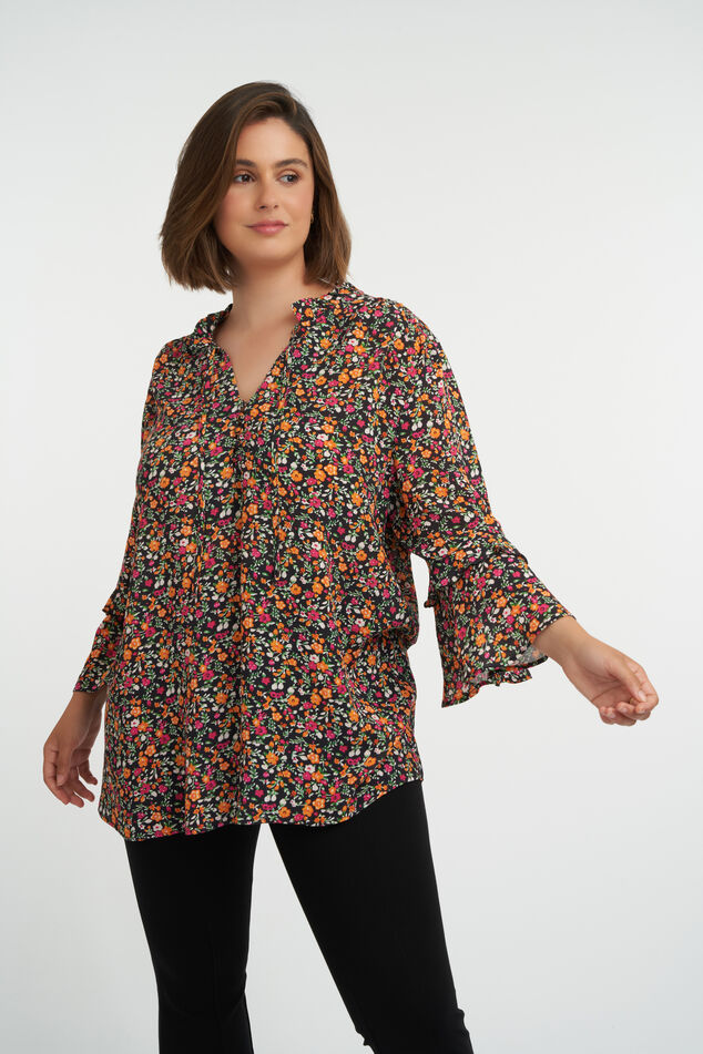 Blouse met volants en knoopjes image number 0