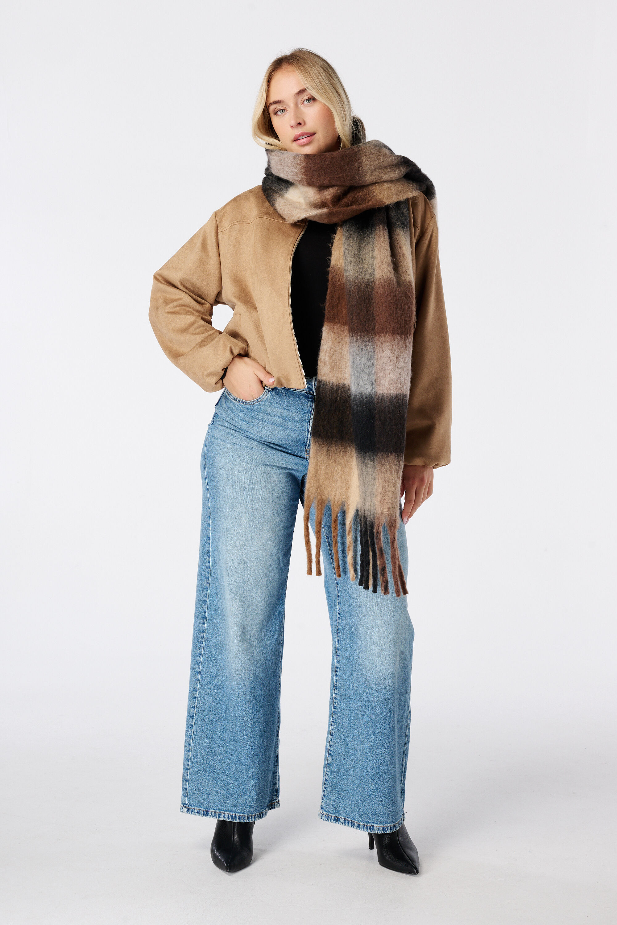 Wide leg jeans met hoge taille