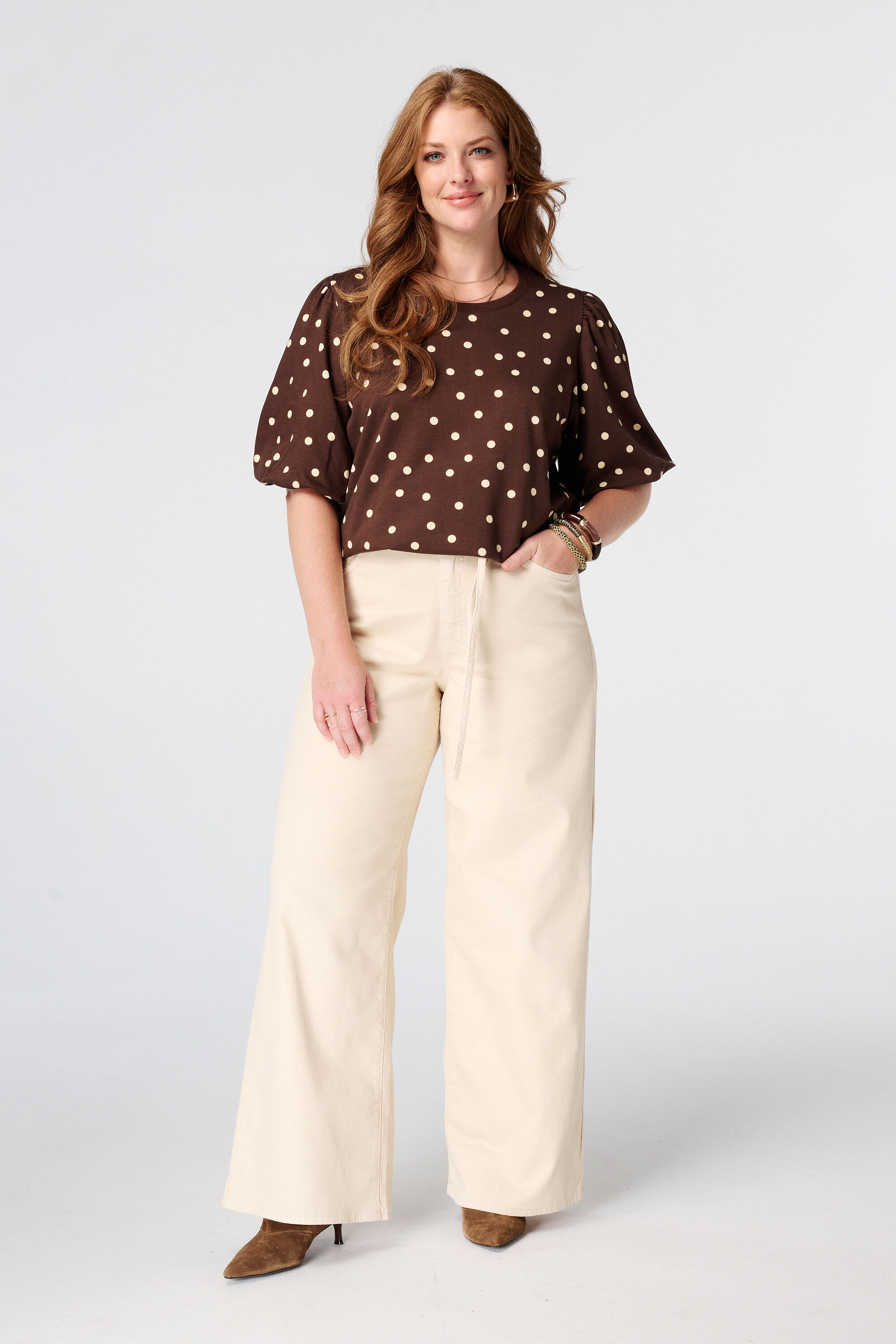 Sweat top met polka dot image number 5