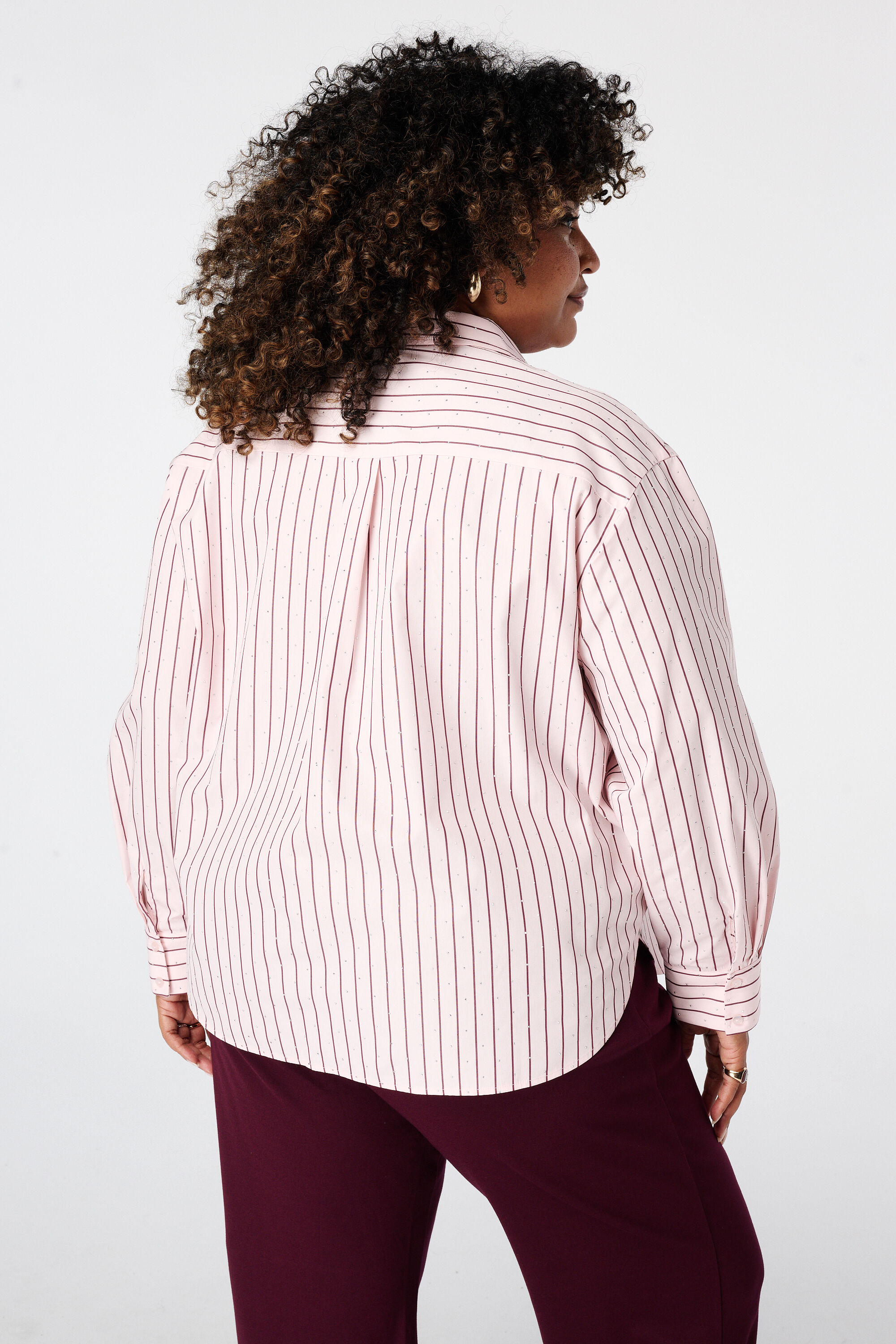 Gestreepte blouse met strass steentjes image number 3