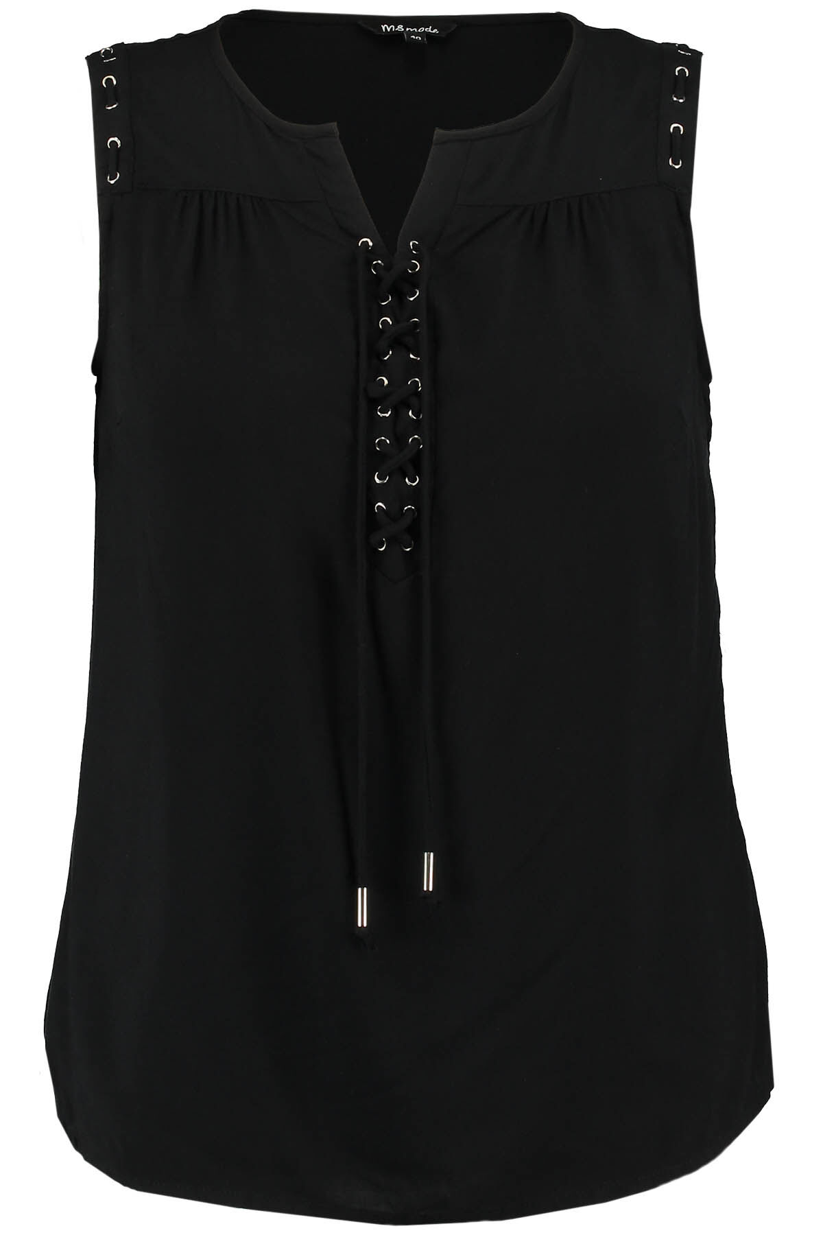 Mouwloze top met kant image number 1