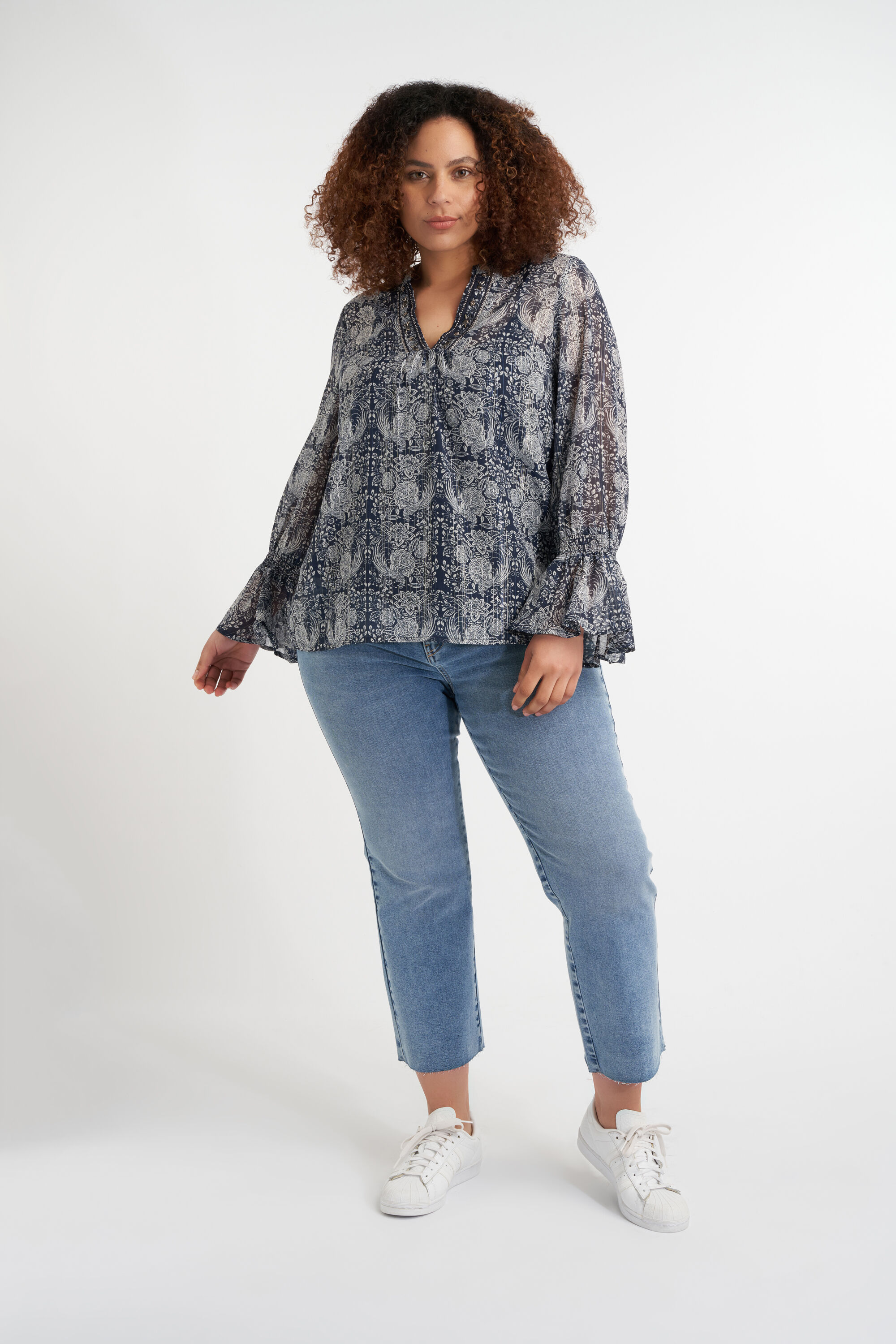 Blouse met volantsmouw image number 5