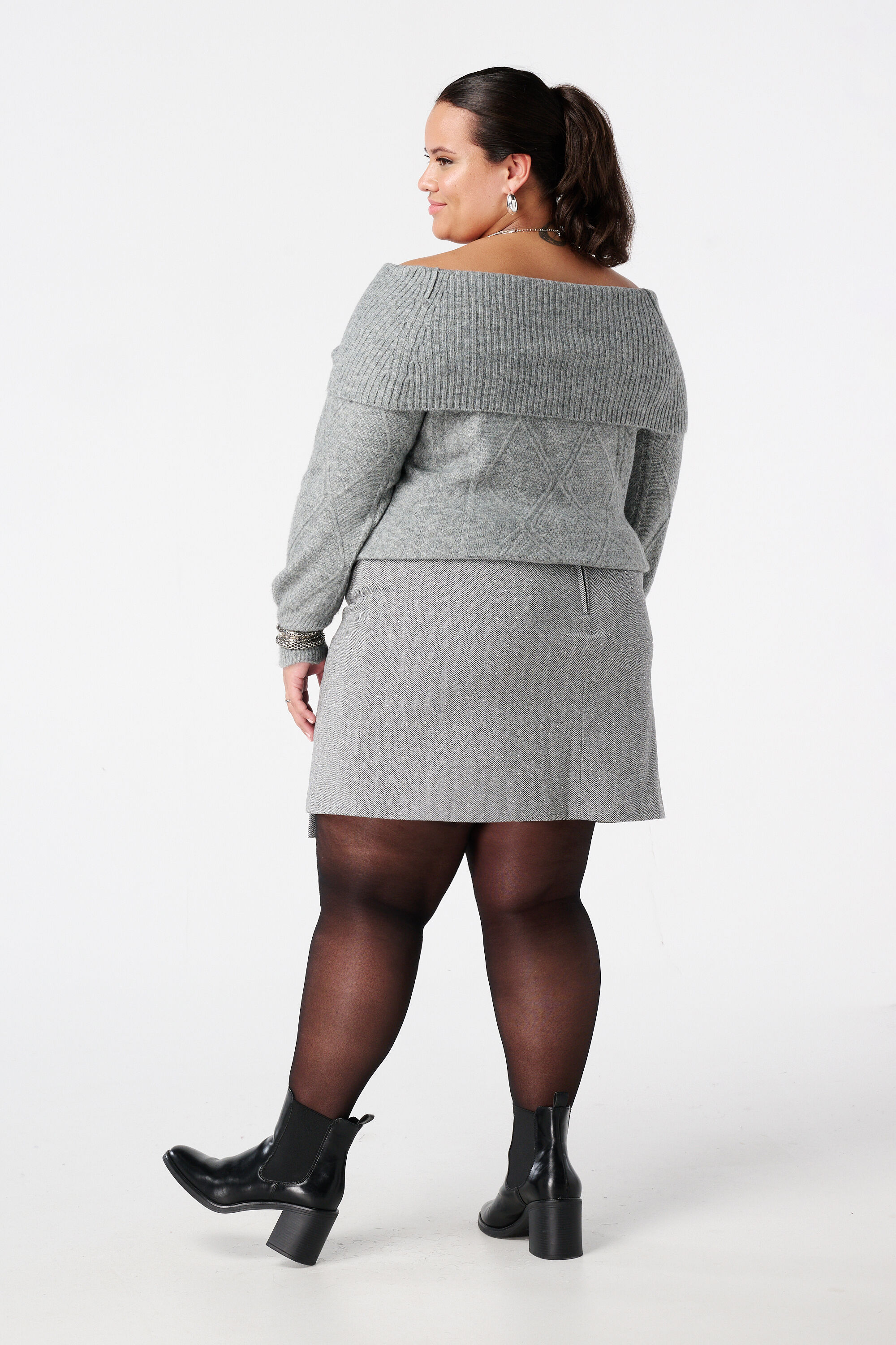 Rokje met print en lurex image number 3