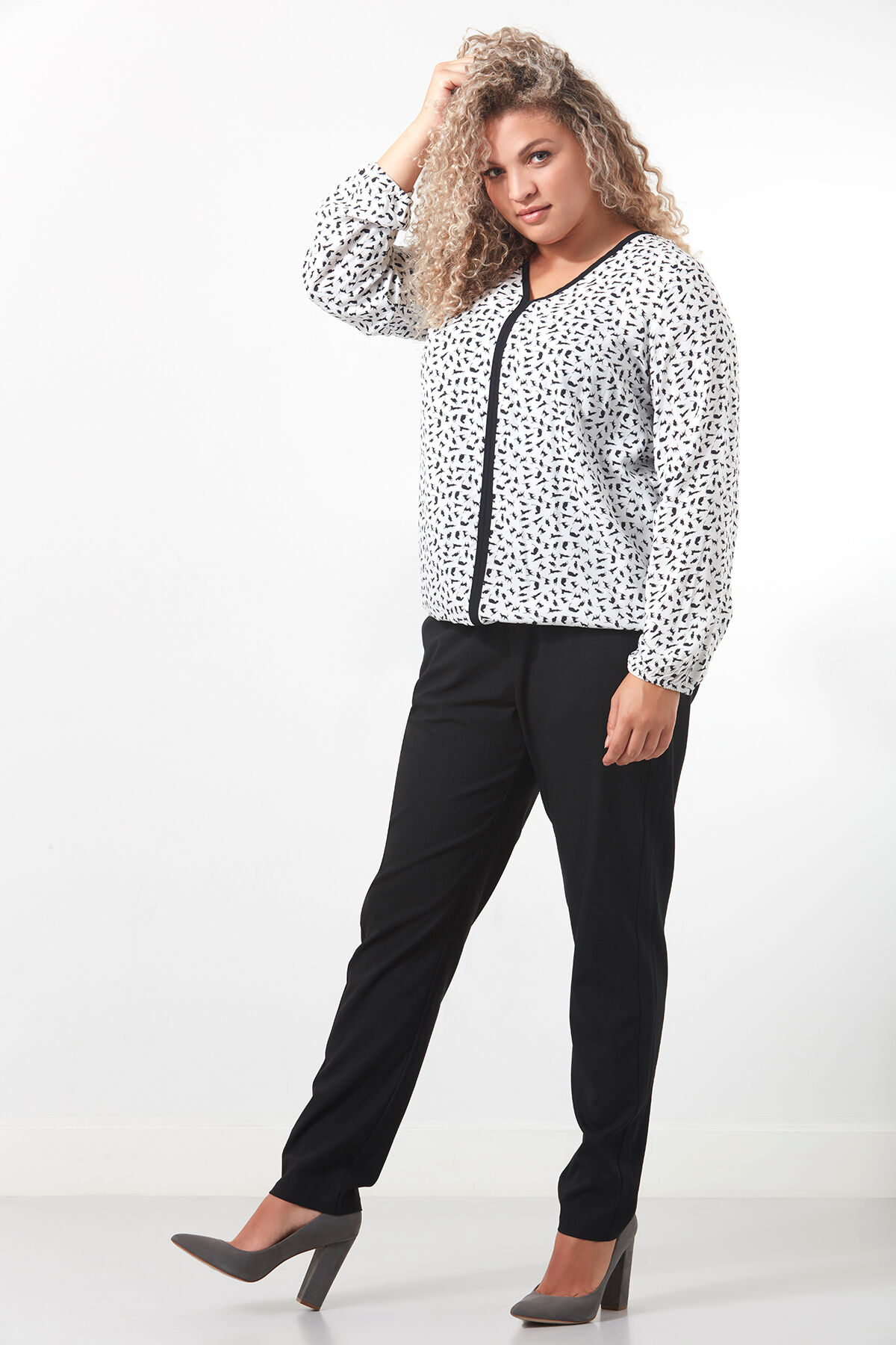 Blouse met kattenprint image number 3