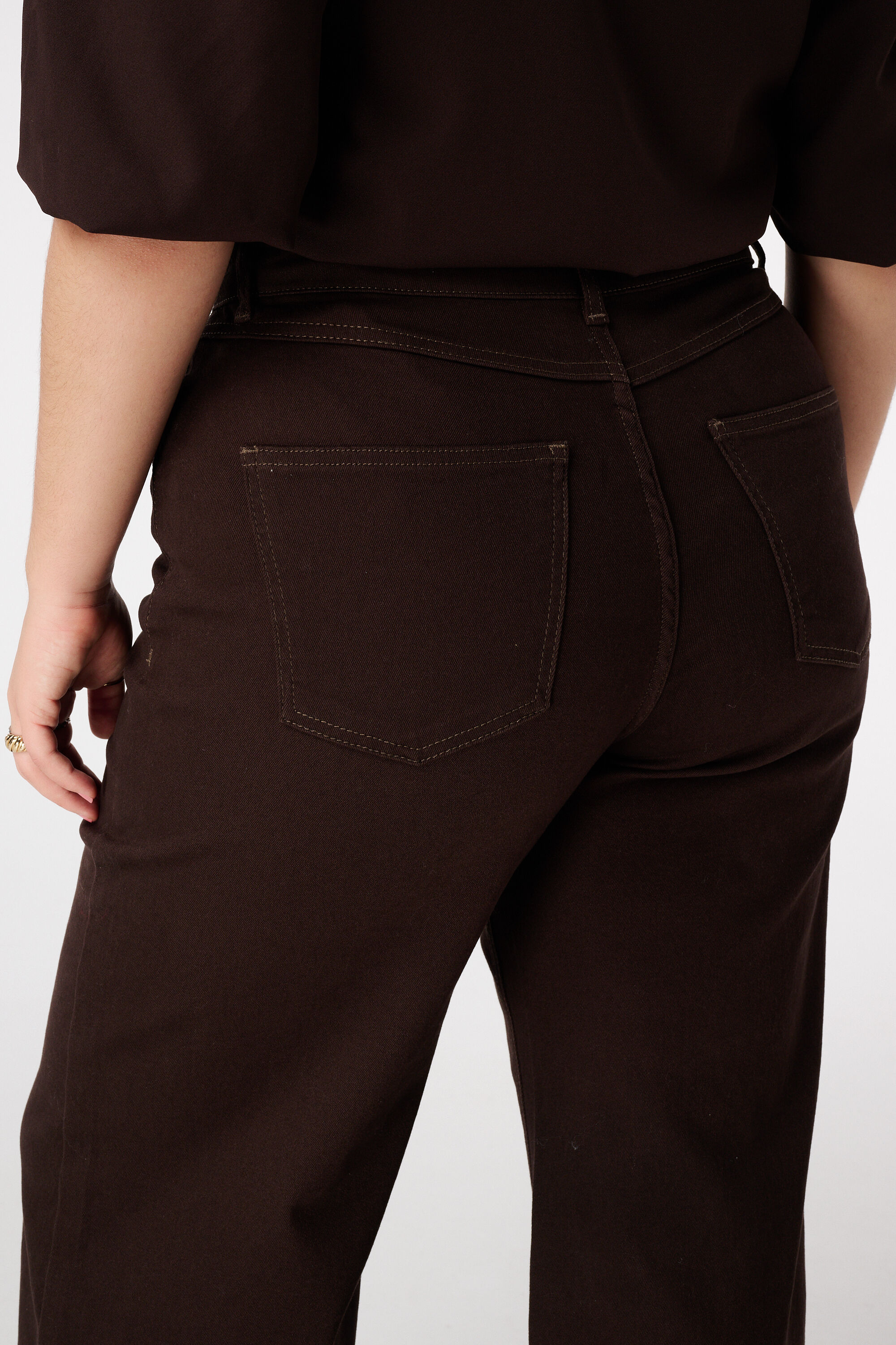 Wide leg jeans met hoge taille image number 4