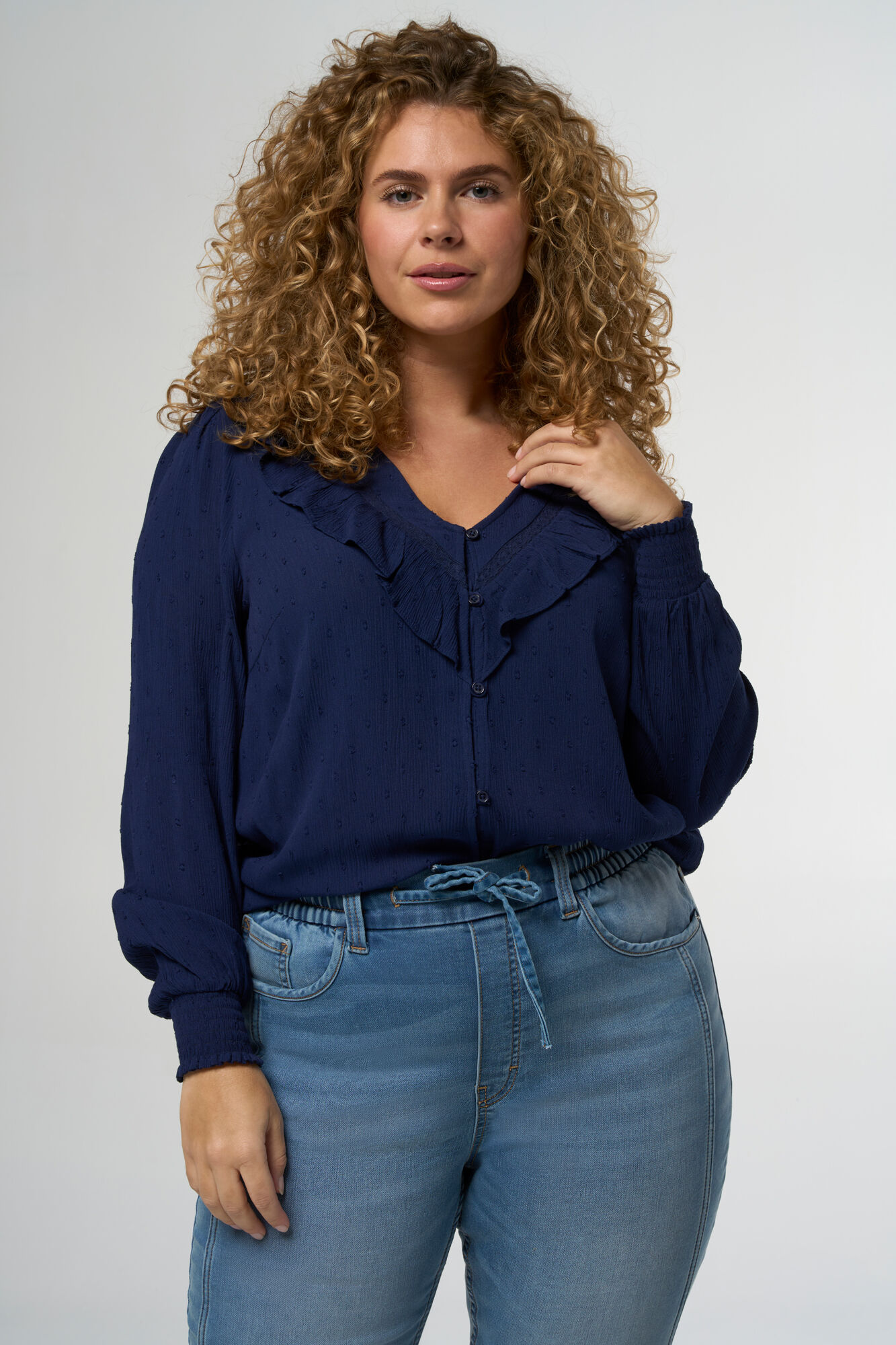 Blouse met structuur en details image number 6