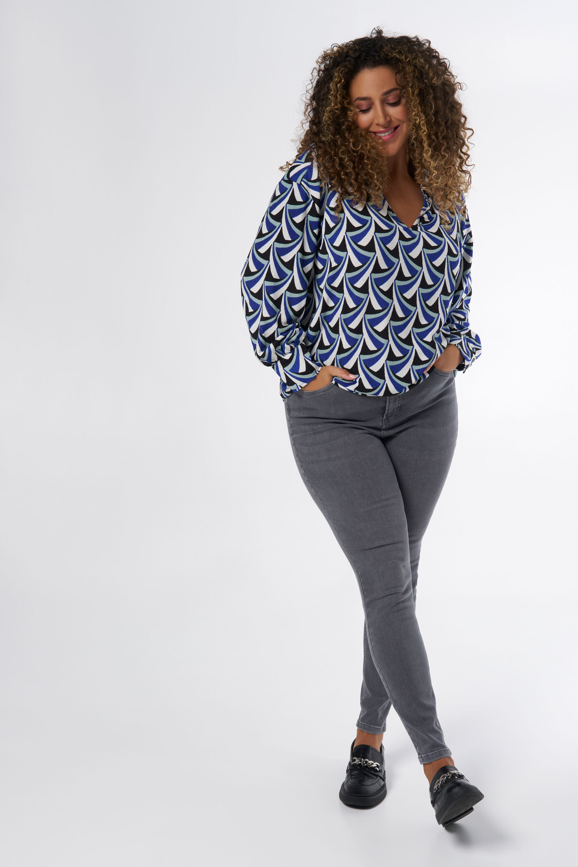 Crinkle top met print image number 5