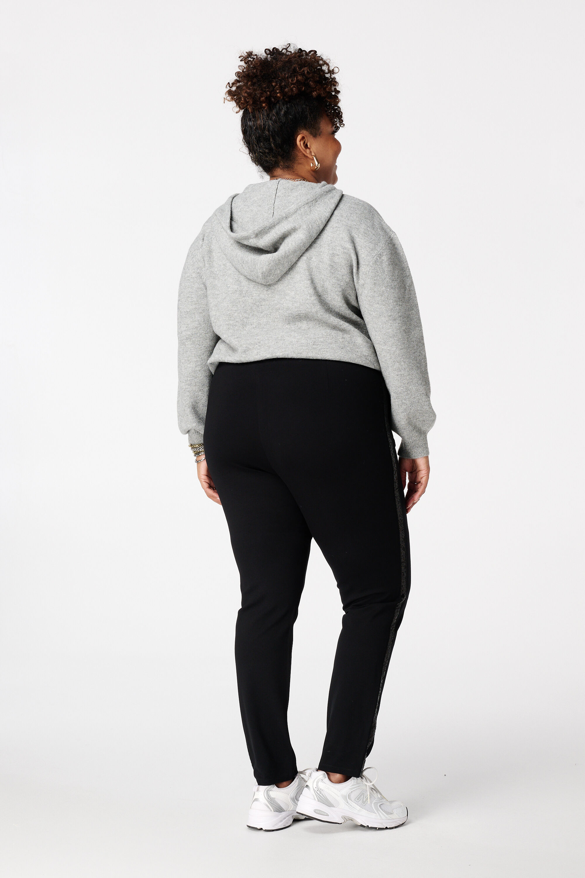 Tregging skinny leg met pailletten zijstreep image number 3