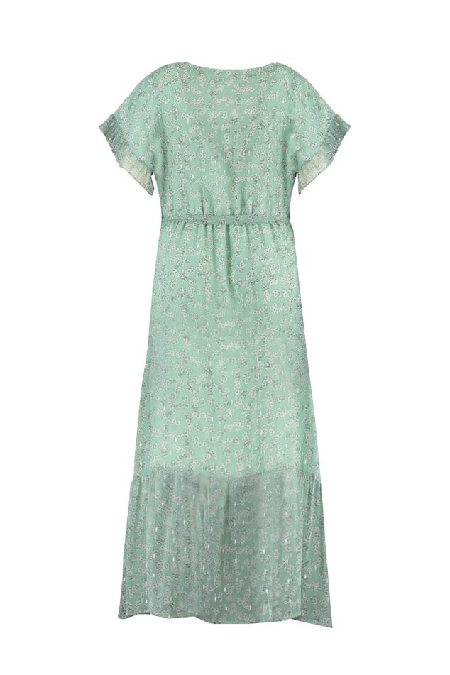 Jurk met bloemen print en volants image number 3