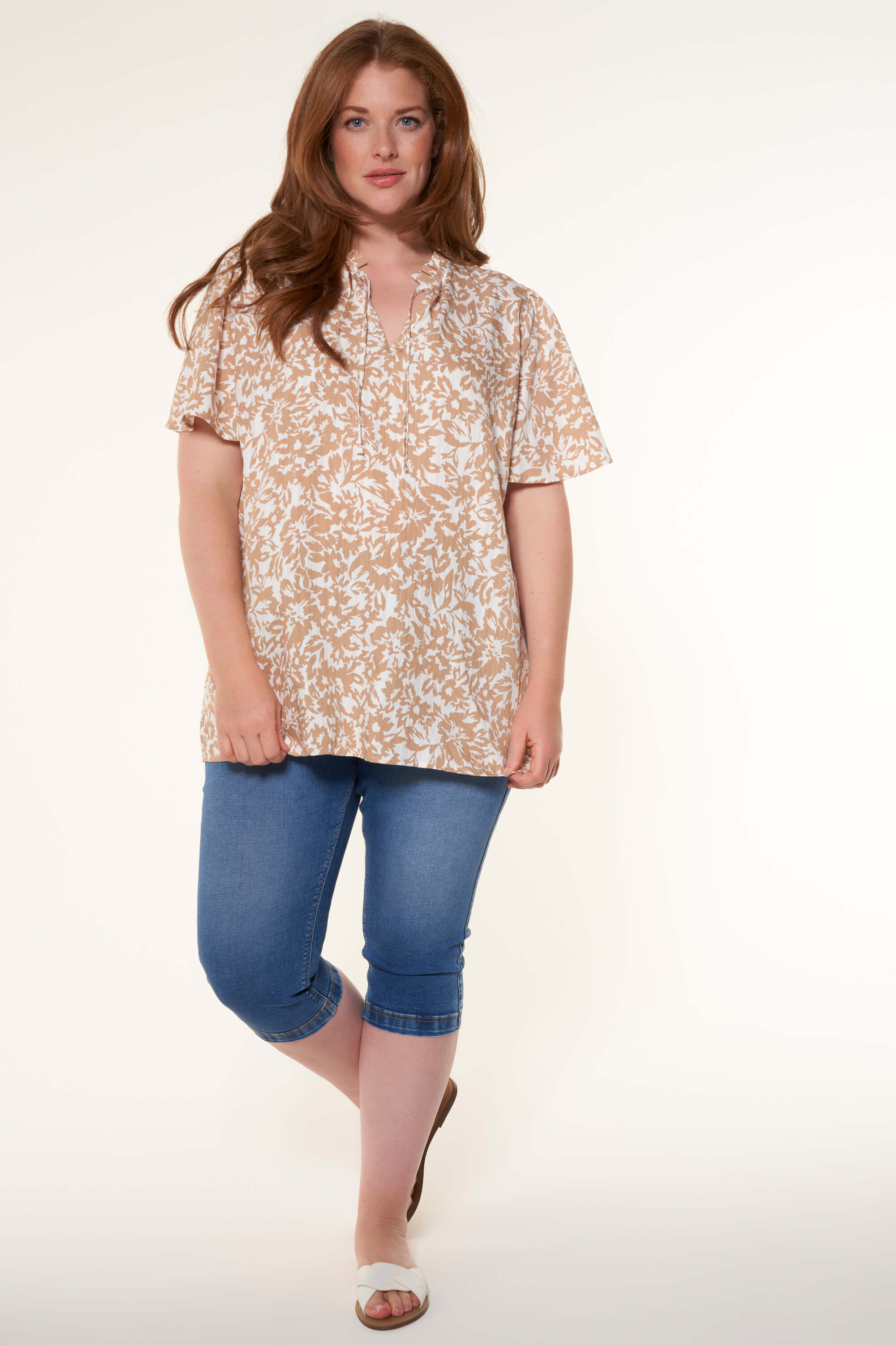 Blouse met korte mouwen image number 3