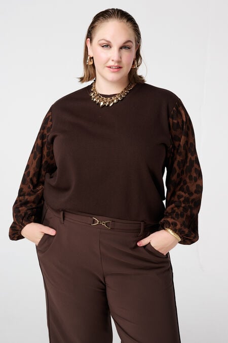 Sweater met ballonmouwen met opdruk Sweater met ballonmouwen met opdruk