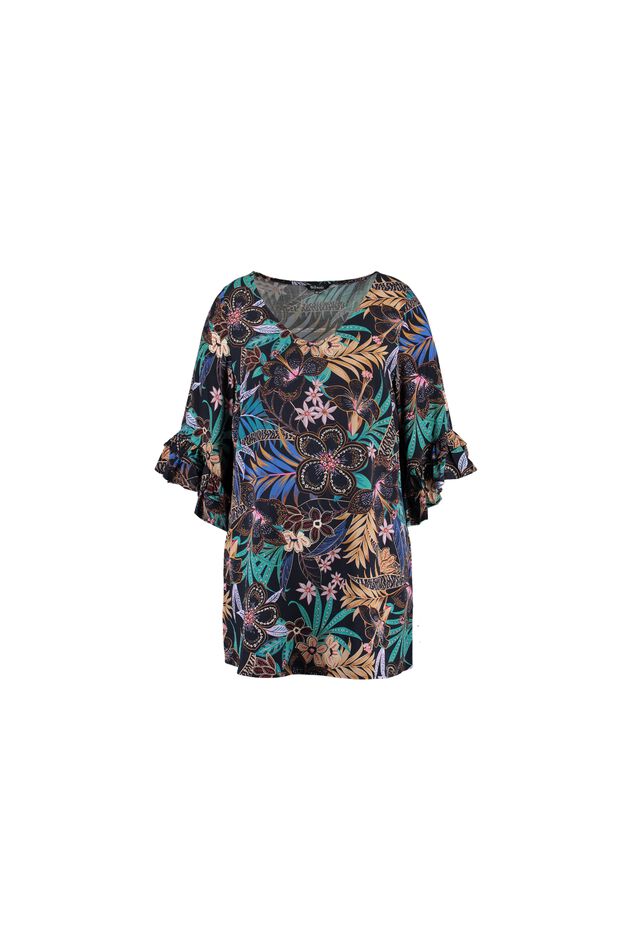 Lange blouse met bloemen print image number 1