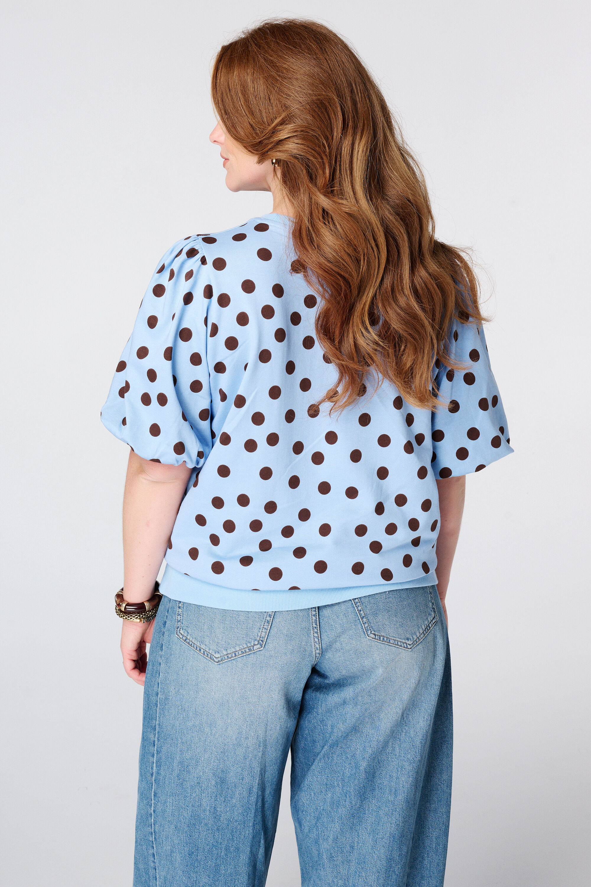 Sweat top met polka dot image number 3