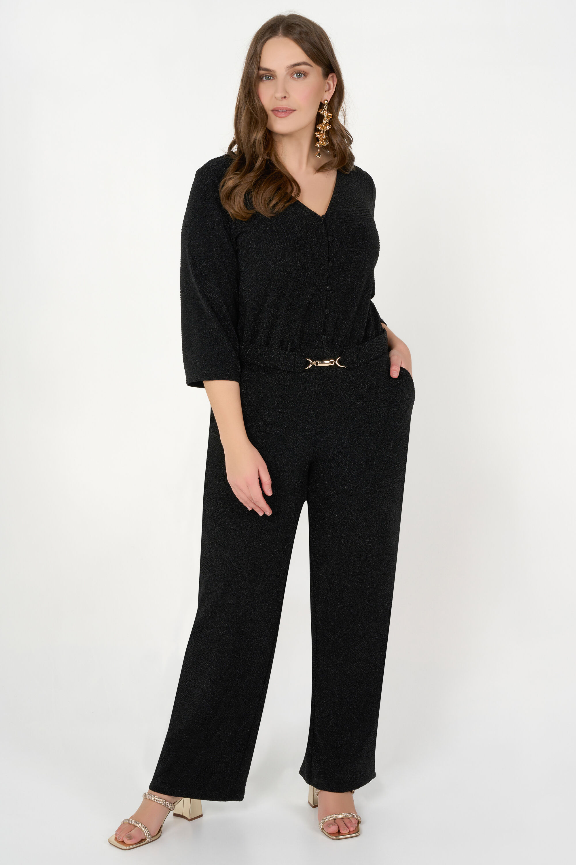 Jumpsuit met glitterstof image number 6