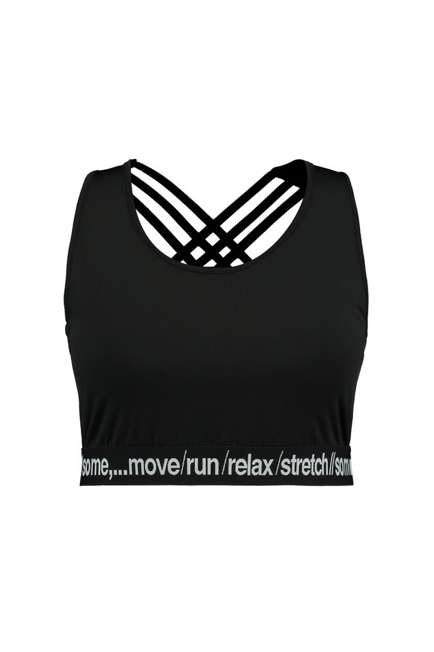 Korte sporttop met kruisbandjes image number 1