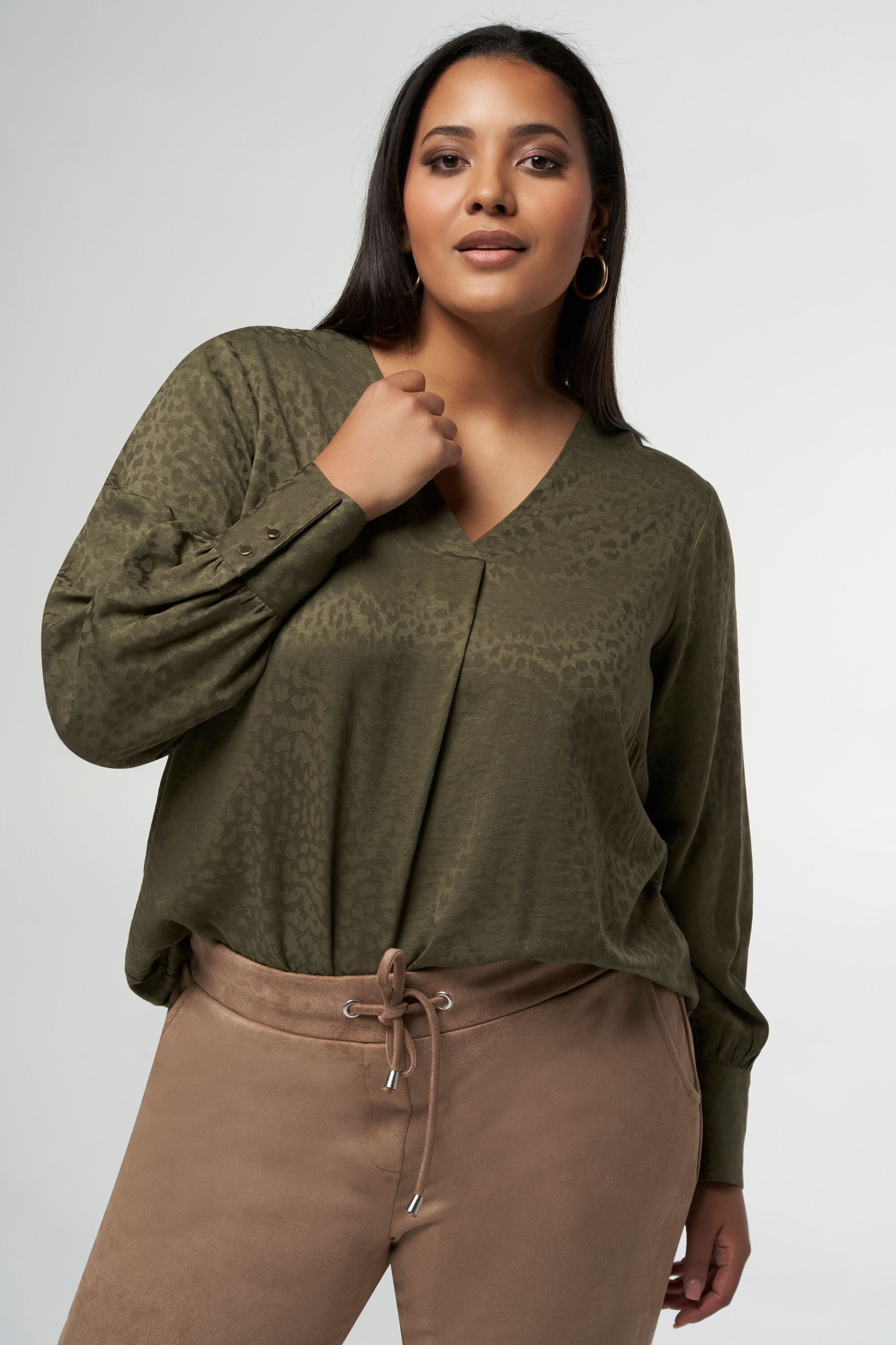 Satijnen blouse met print image number 5