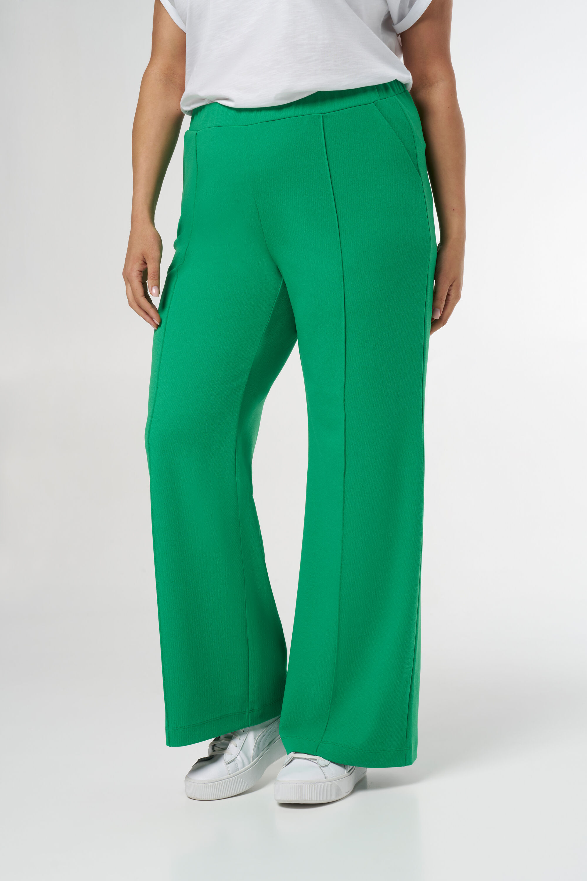 Broek met stretch en wijde pijpen image number 3