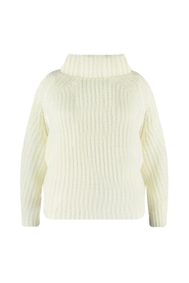 Grof gebreide trui met col image number 2