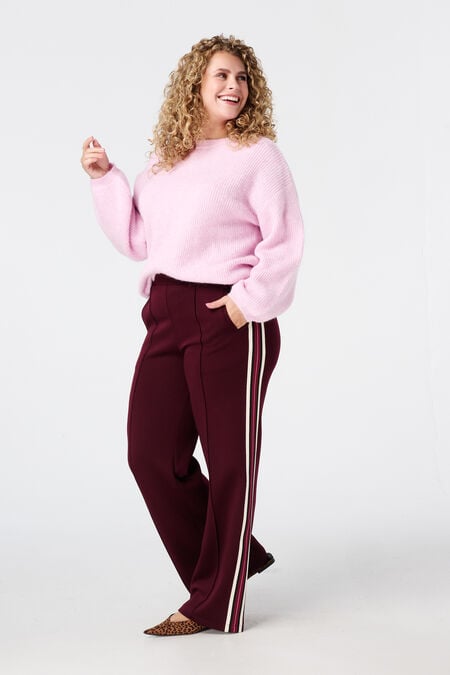 wide fit pantalon met bies aan de zijkant wide fit pantalon met bies aan de zijkant