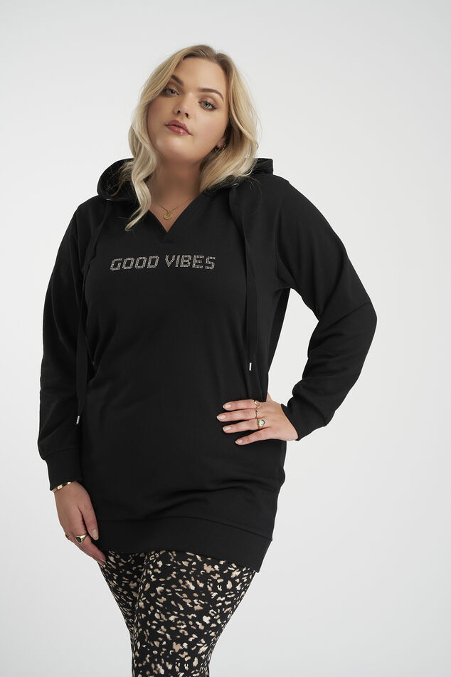 Lange sweater met opdruk image number 0