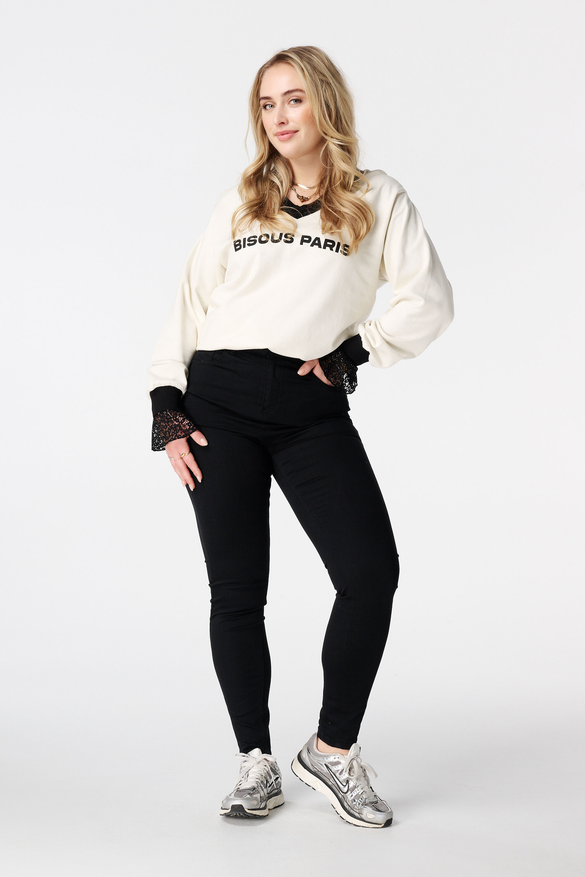 Skinny leg high waist jeans CHERRY