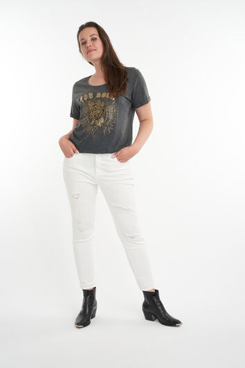 Jeans met destroyed detail