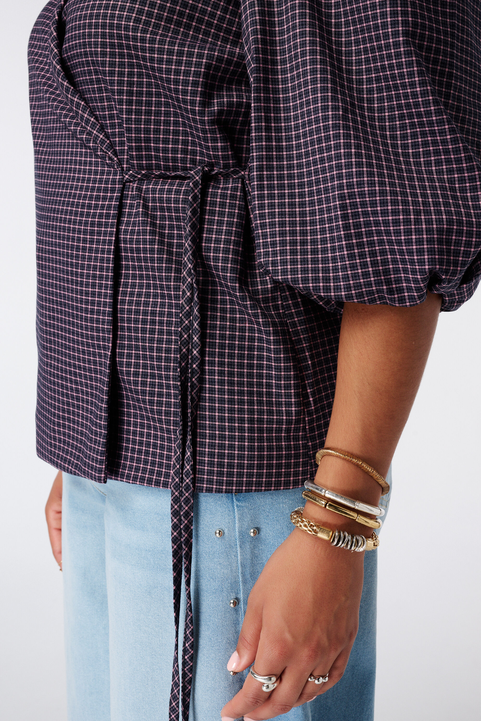 Geruite blazer met overslag image number 5