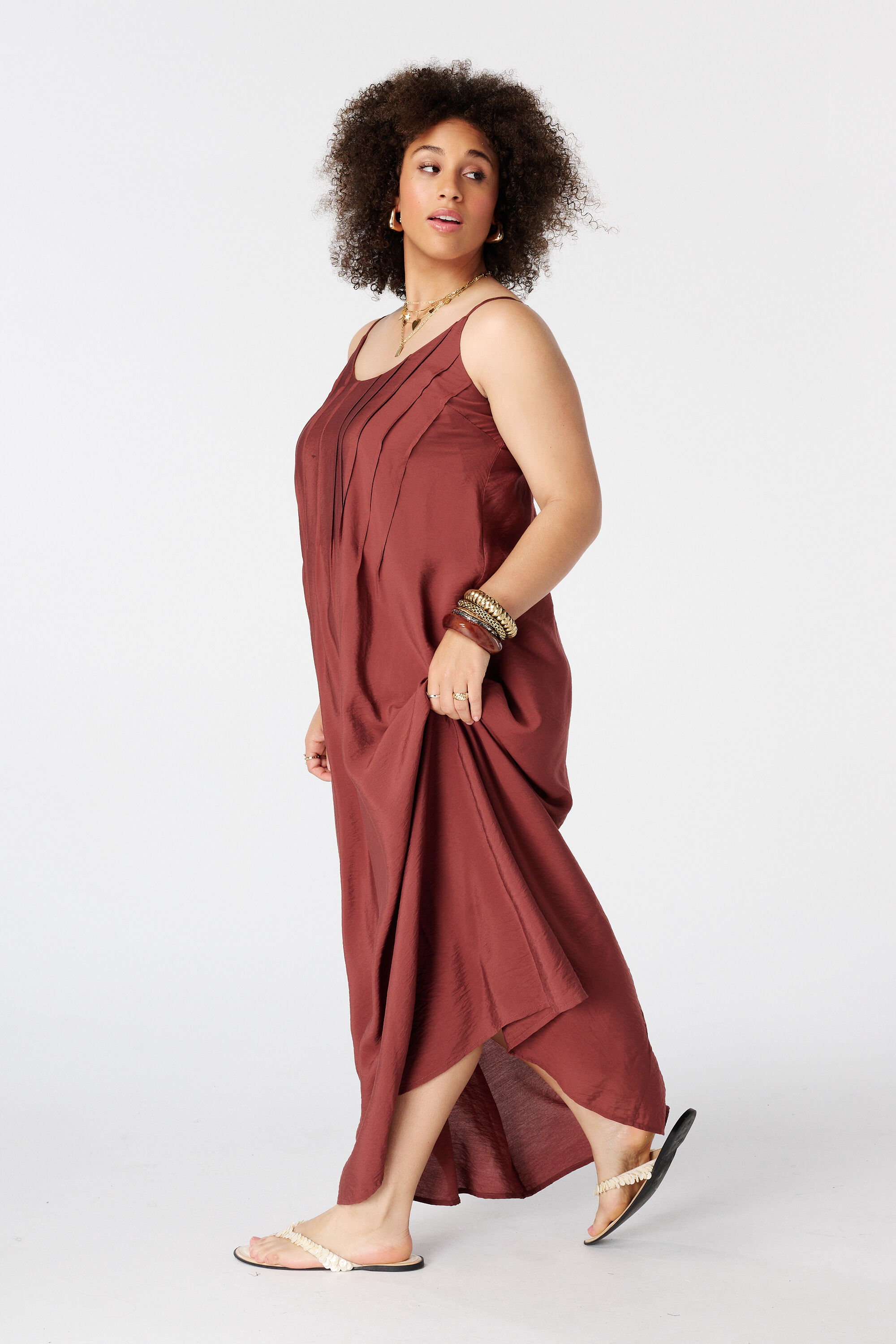 Mouwloze maxi jurk image number 5