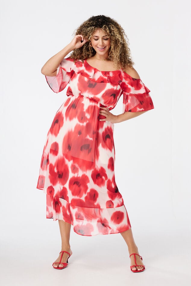 Midi jurk met print image number 5
