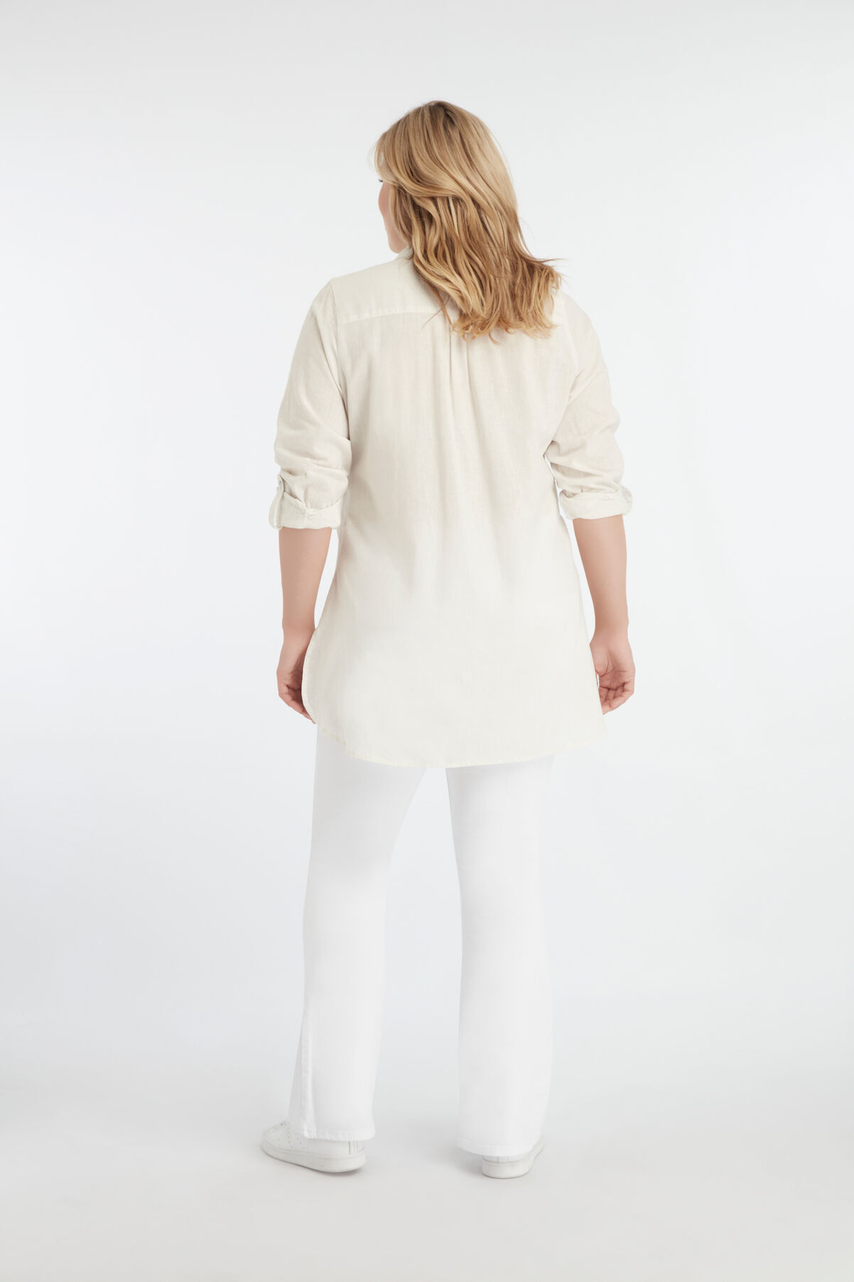 Lange effen blouse image number 4