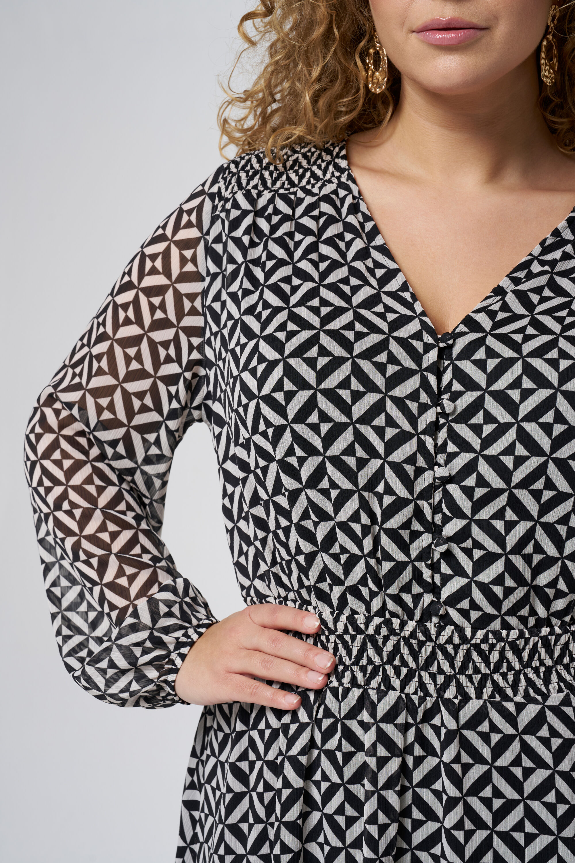 Jurk met grafische print image number 4