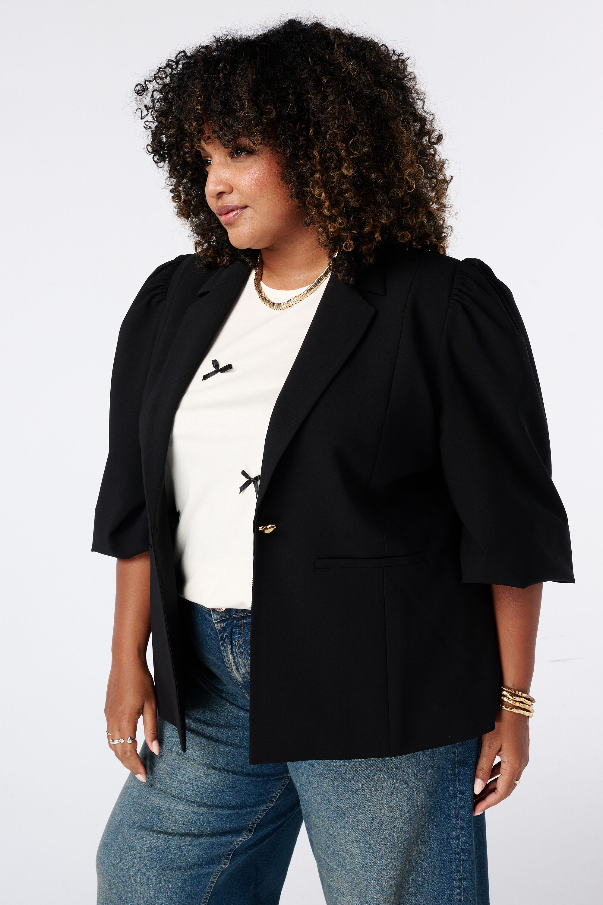 Blazer met pofmouwen