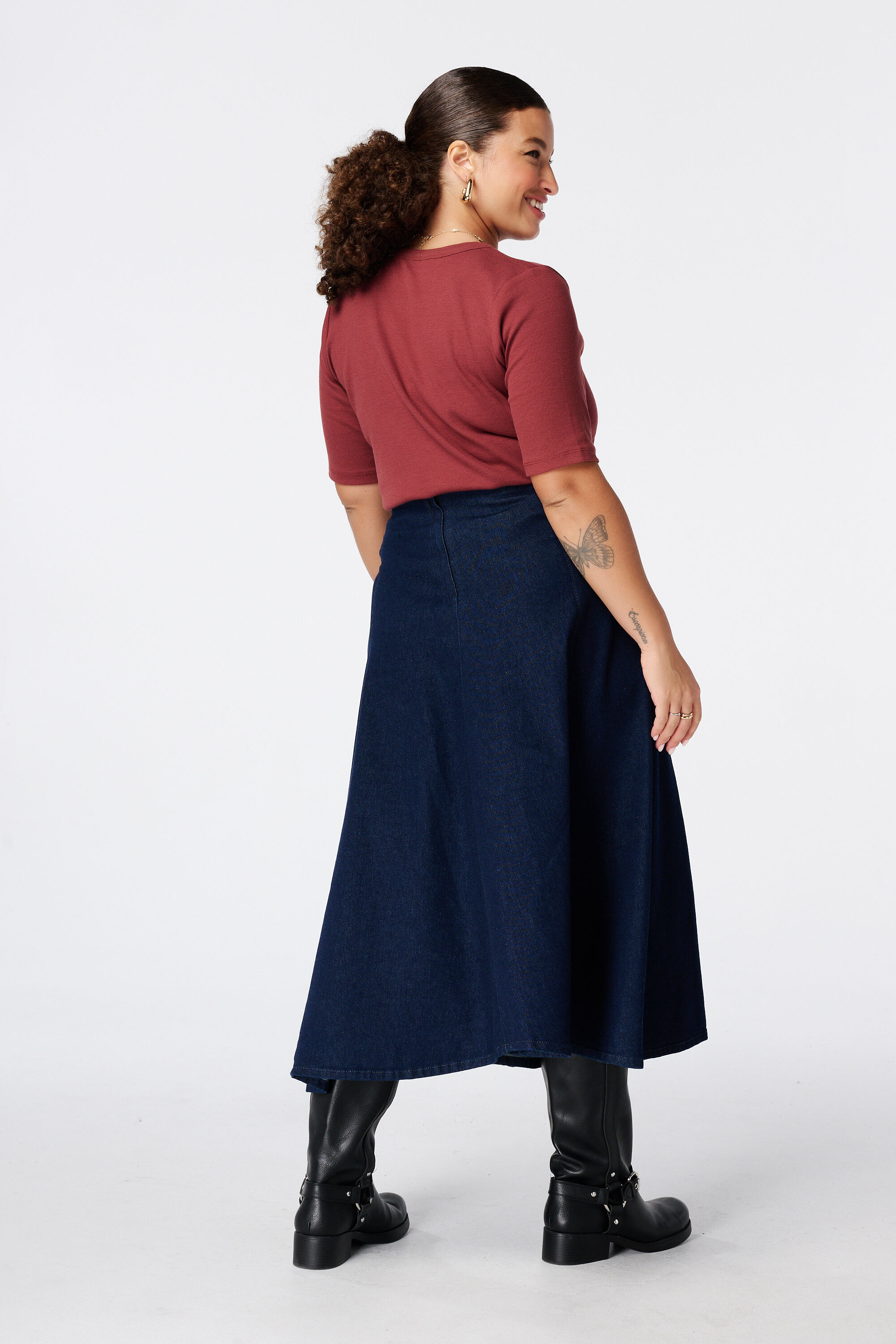 Denim midi rok image number 3
