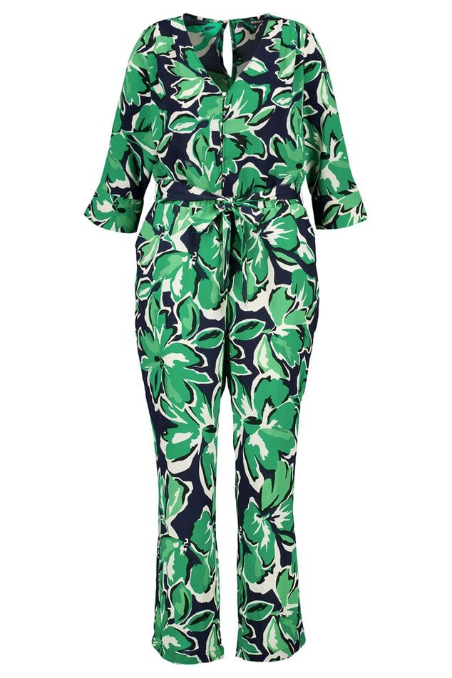 Jumpsuit met groene bloemenprint image number 2