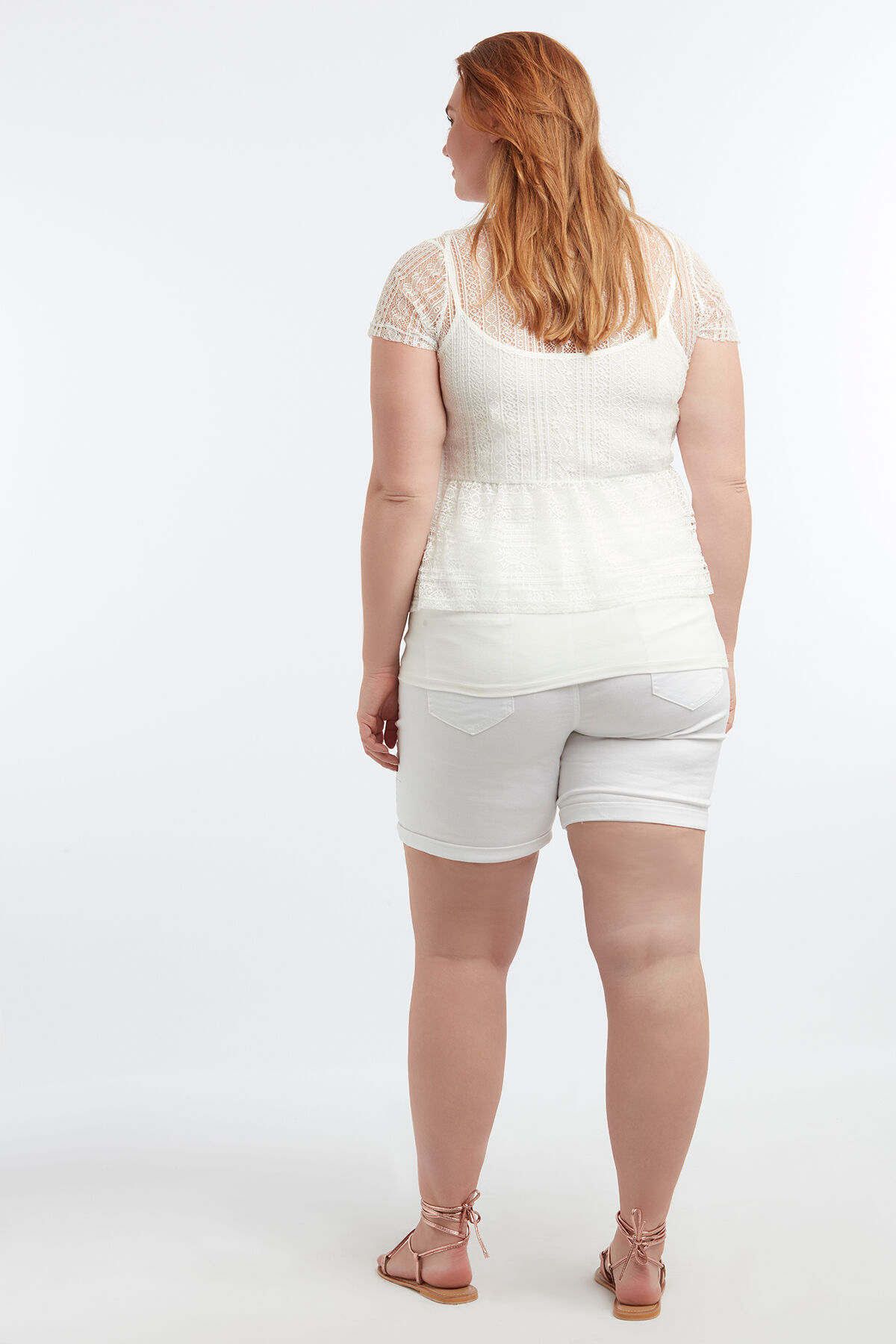 Kanten top met geknoopt detail image number 5