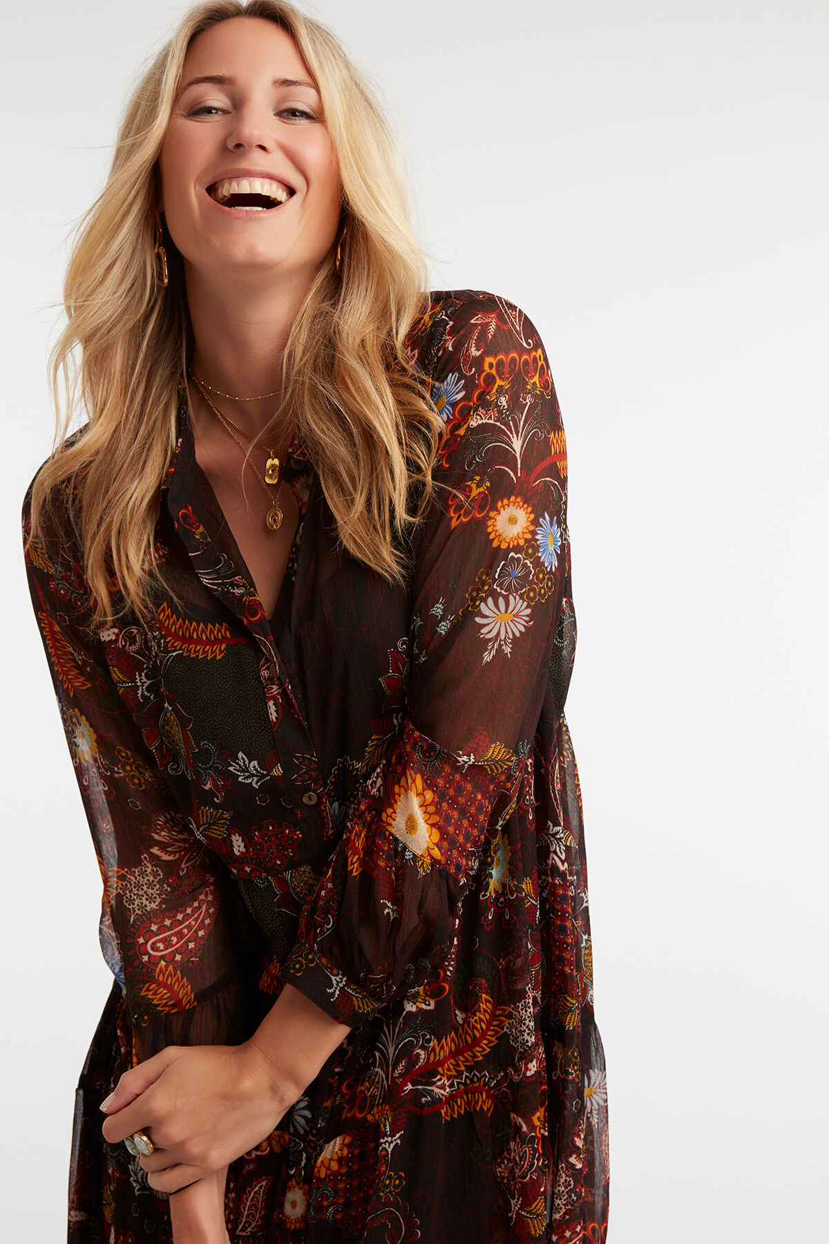 Semi-transparante lange jurk image number 4