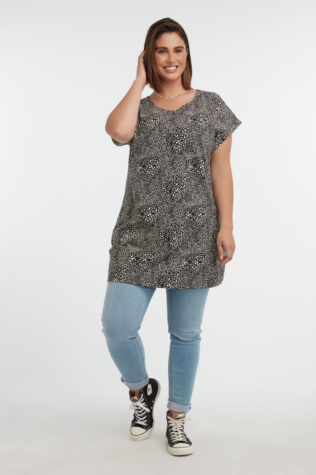 Lang T-shirt met print image number 3